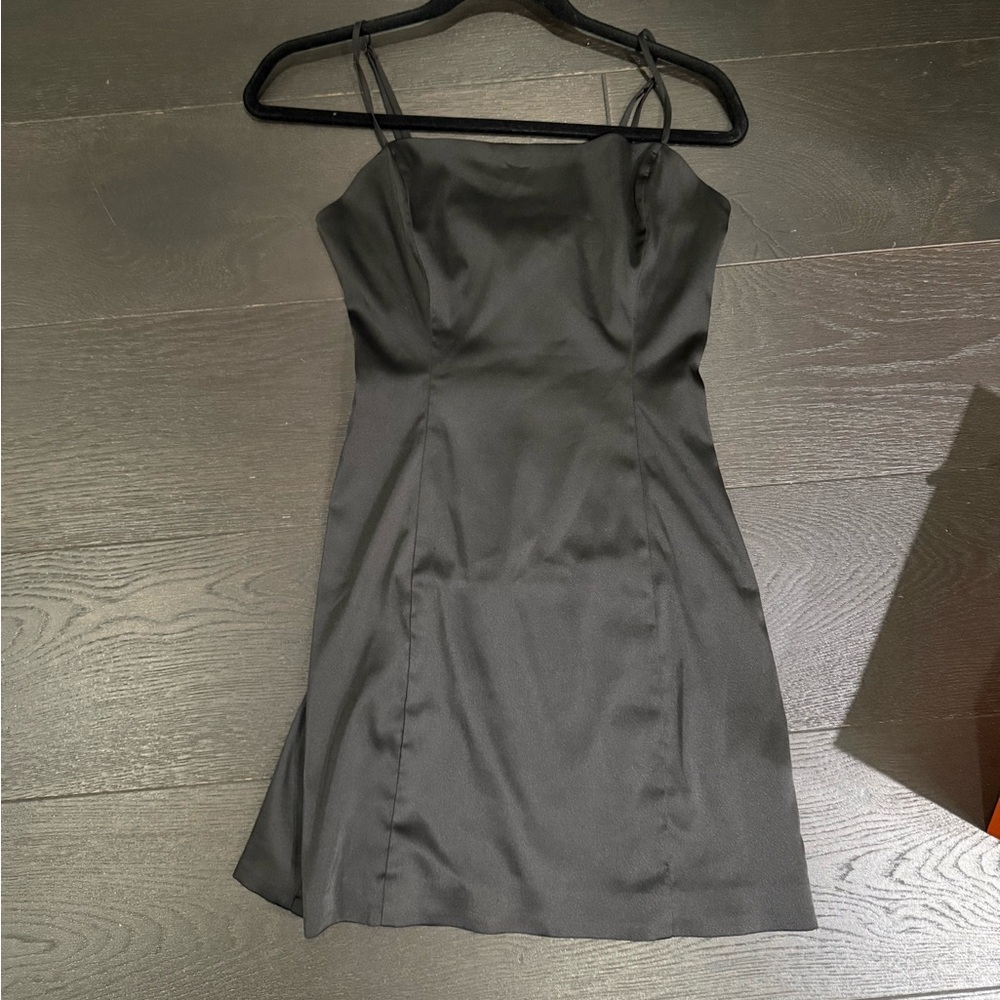 Silk mini dress in black 
Aritzia/ sundays best